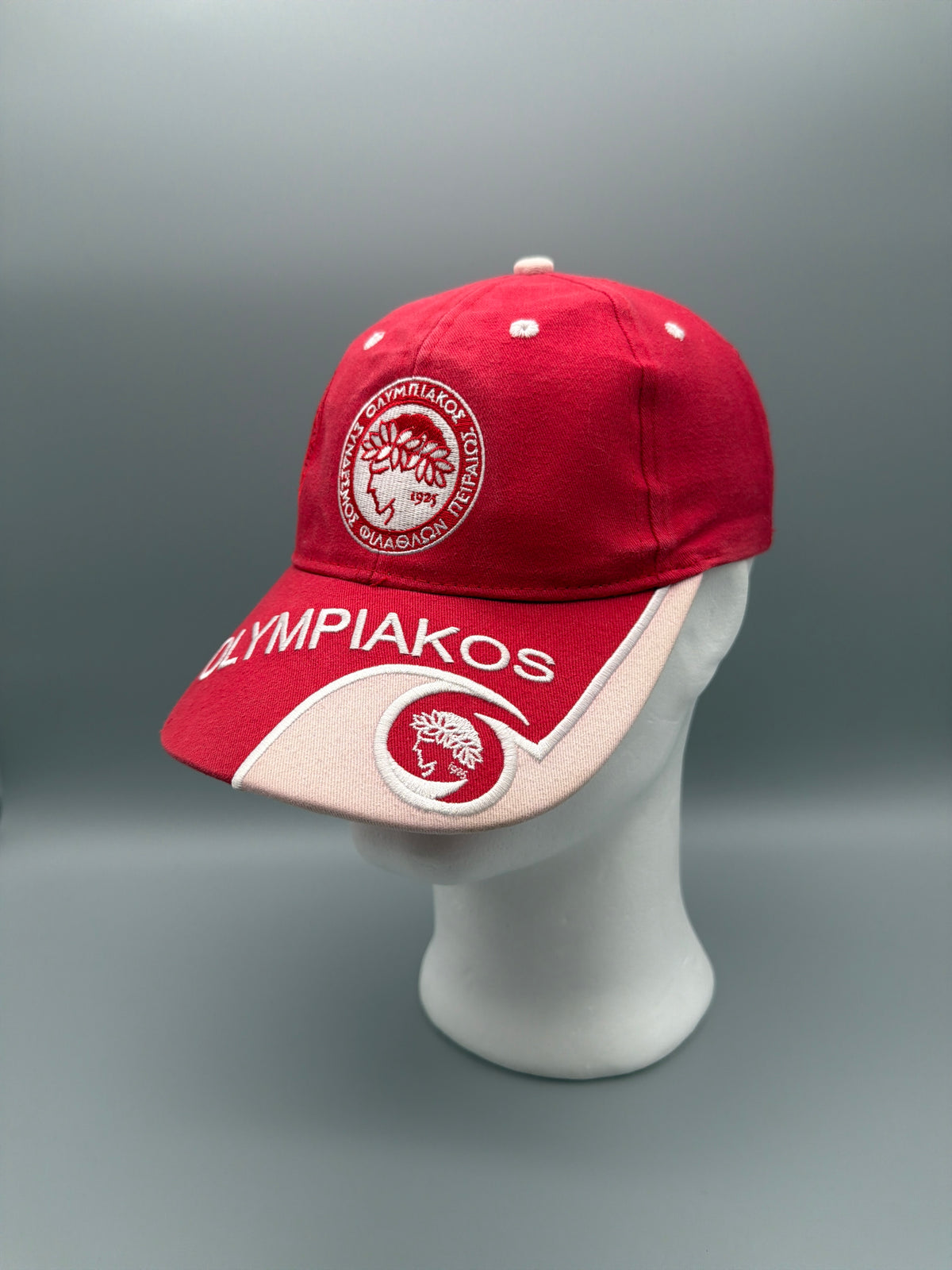 Vintage Olympiakos Piraeus Gate 7 Embroidered Cap - Red/White