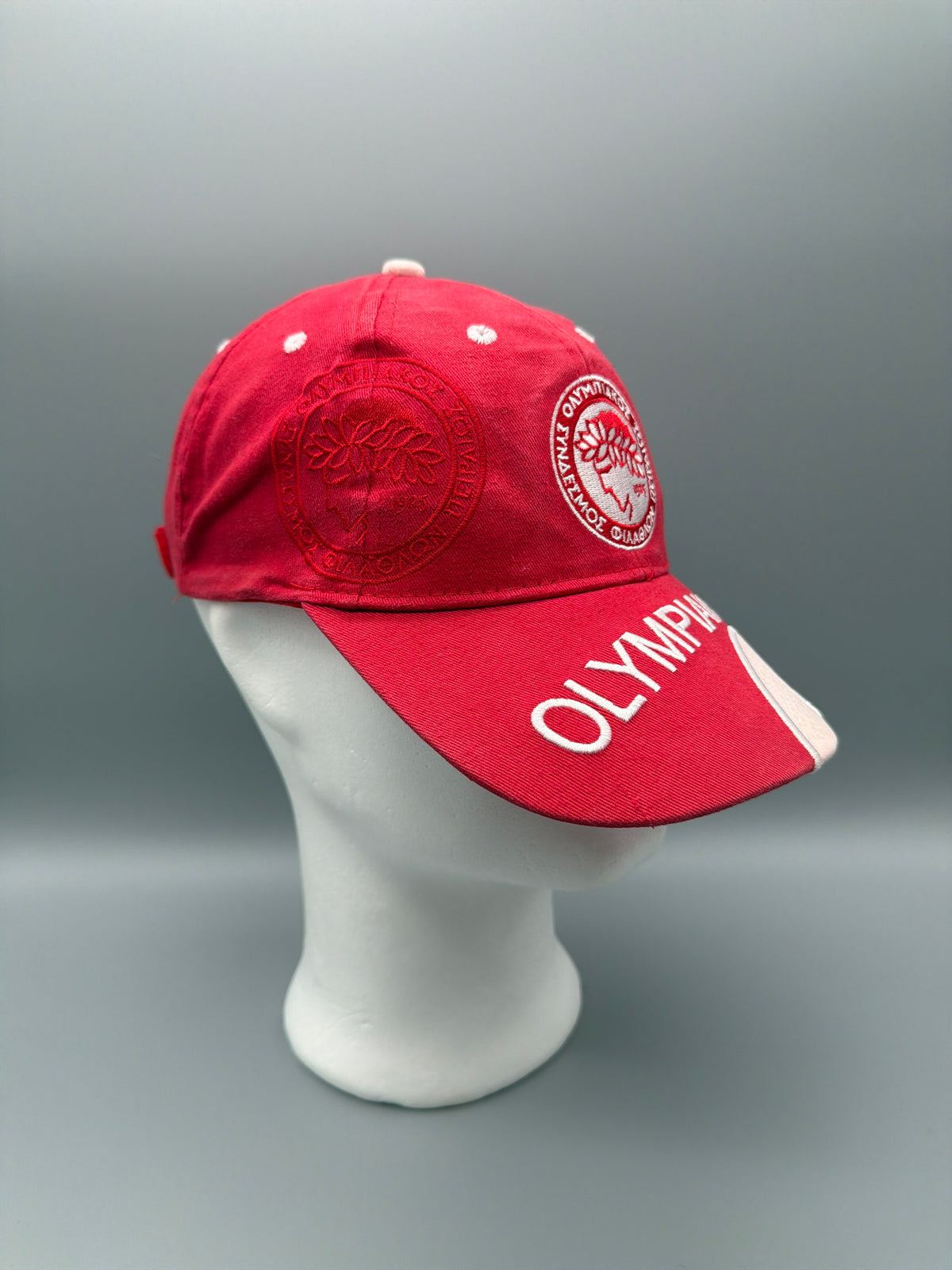 Vintage Olympiakos Piraeus Gate 7 Embroidered Cap - Red/White