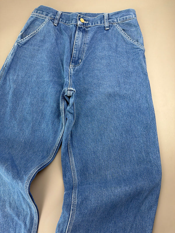 Carhartt WIP "Simple Pant" Baggy Workwear Denim - Mid Blue Wash