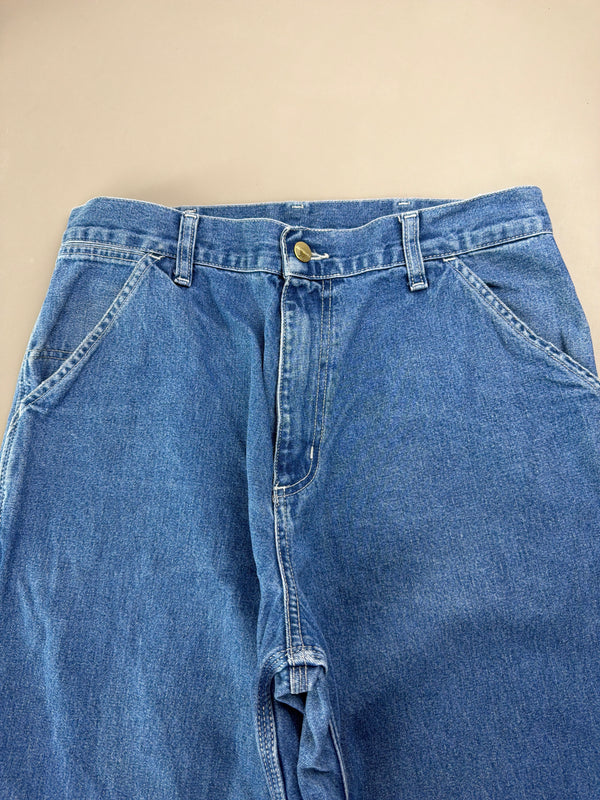 Carhartt WIP "Simple Pant" Baggy Workwear Denim - Mid Blue Wash