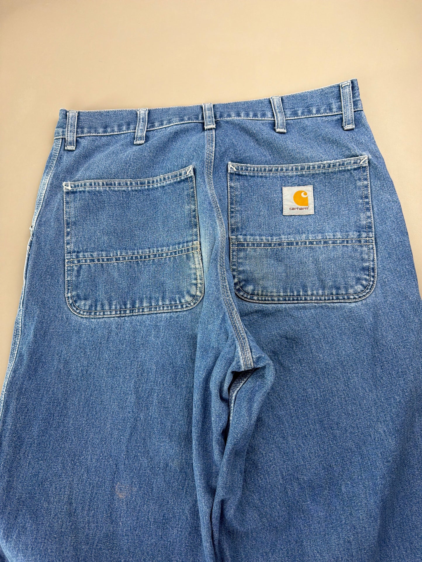 Carhartt WIP "Simple Pant" Baggy Workwear Denim - Mid Blue Wash