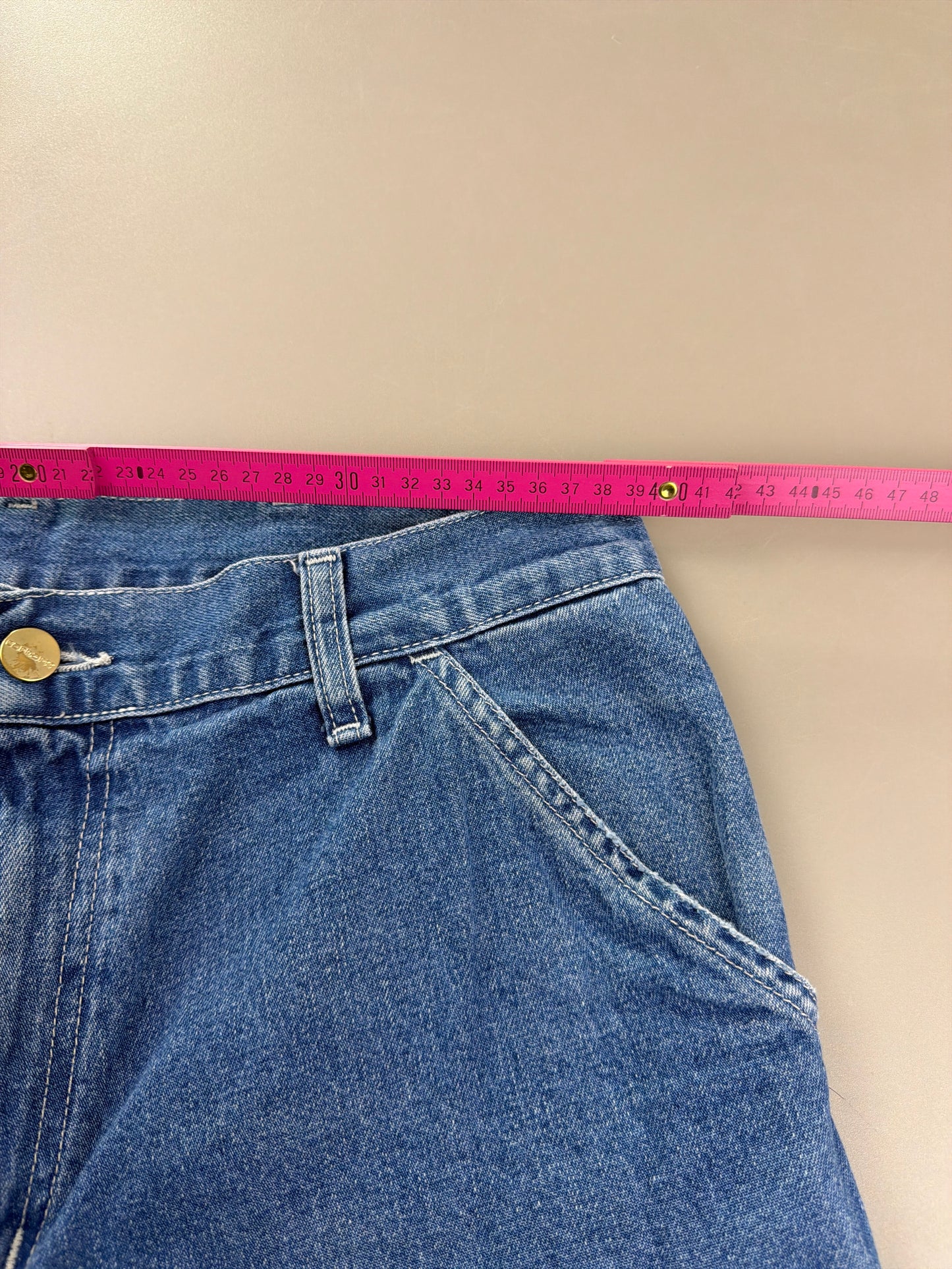 Carhartt WIP "Simple Pant" Baggy Workwear Denim - Mid Blue Wash