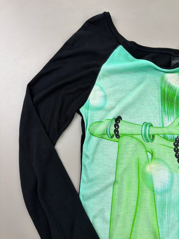 Blue Tower Barcelona "Bubble Pop" Graphic Longsleeve - Lime Green