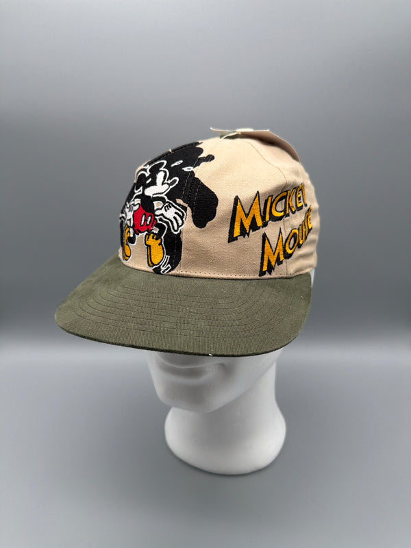 Mickey & Co. Vintage Y2K Mickey Mouse Archive Cap - Beige / Olive / Multicolor