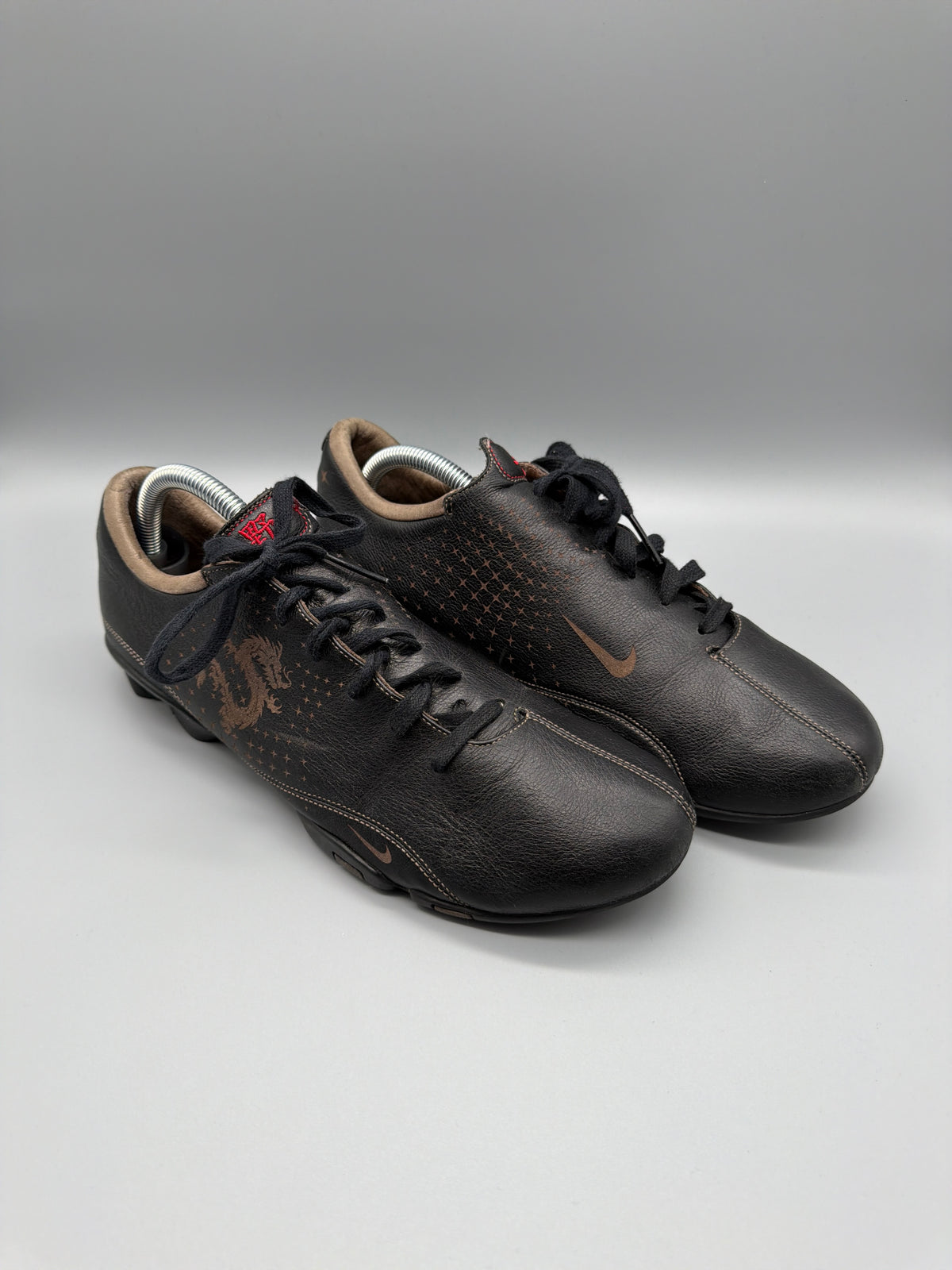 Nike Vintage Y2K "Dragon Tattoo" Leather Sneakers - Dark Brown / Bronze