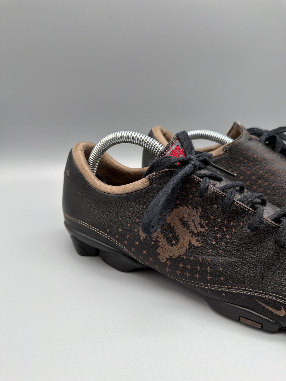 Nike Vintage Y2K "Dragon Tattoo" Leather Sneakers - Dark Brown / Bronze