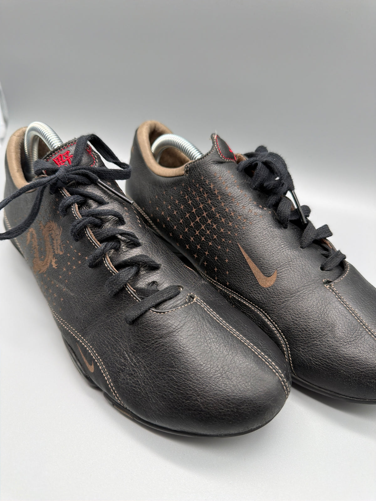 Nike Vintage Y2K "Dragon Tattoo" Leather Sneakers - Dark Brown / Bronze