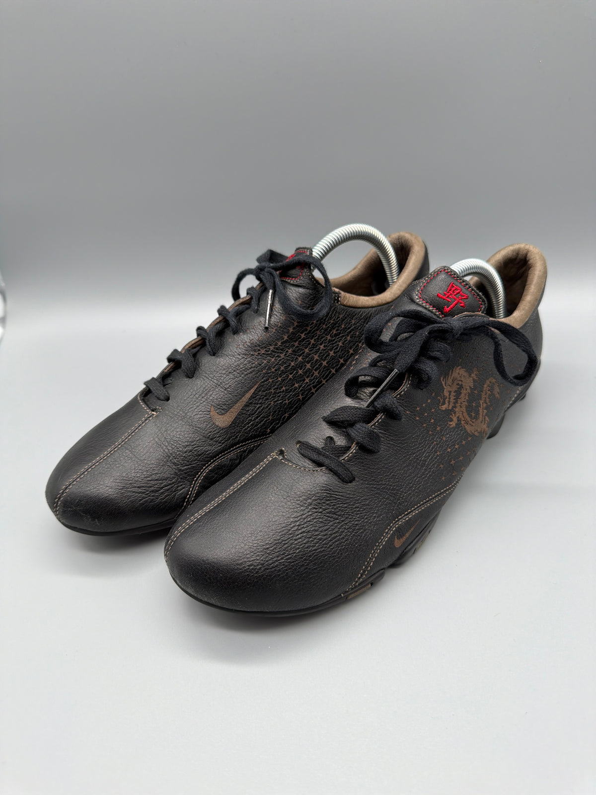 Nike Vintage Y2K "Dragon Tattoo" Leather Sneakers - Dark Brown / Bronze