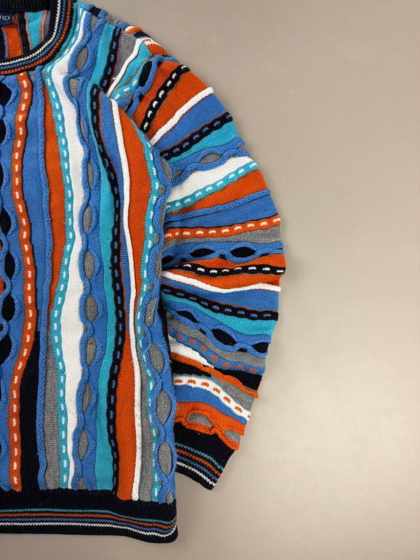 Cascallo 3D Textured Knit Sweater - Multicolor Coogi Vibe