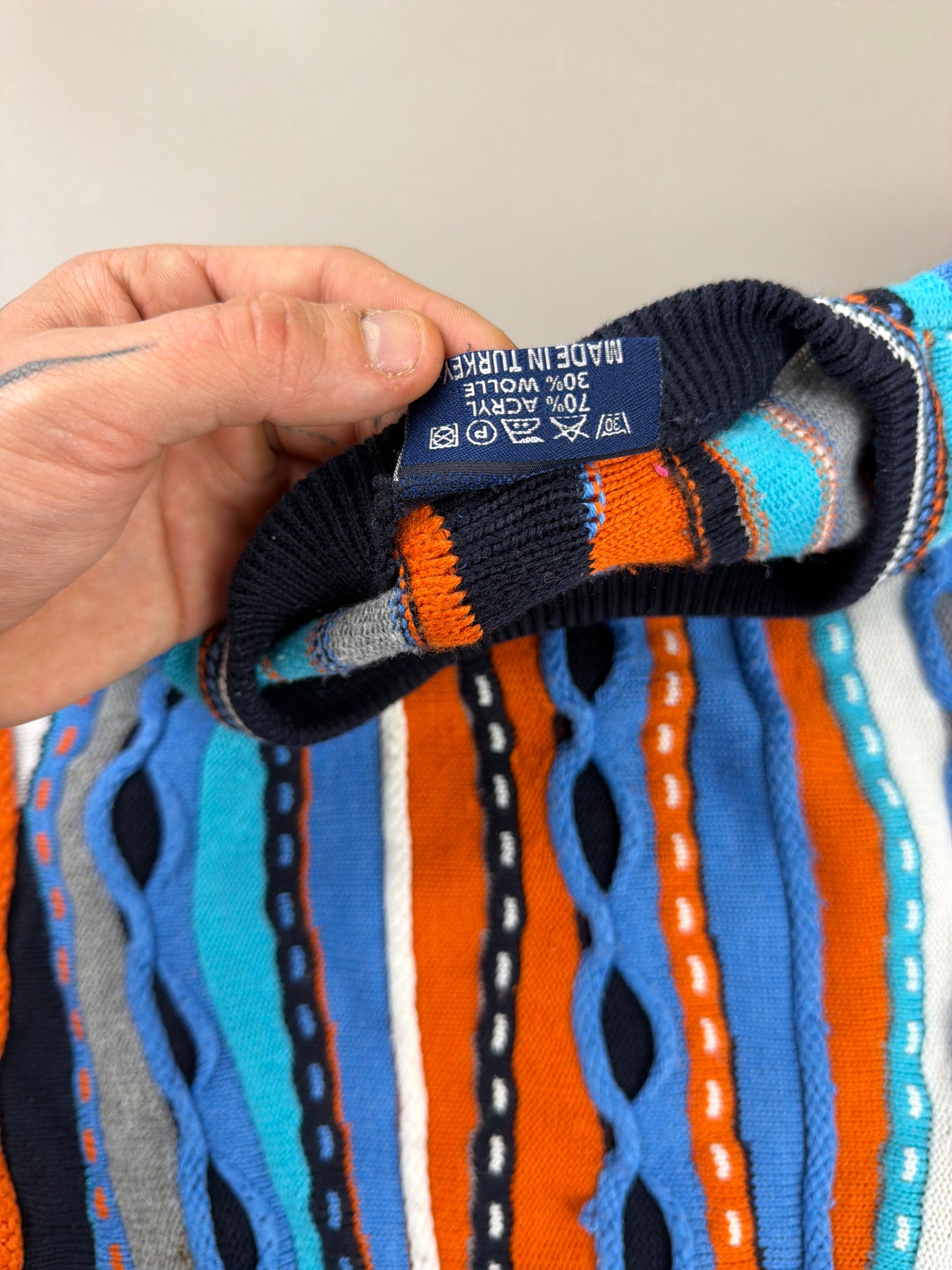 Cascallo 3D Textured Knit Sweater - Multicolor Coogi Vibe