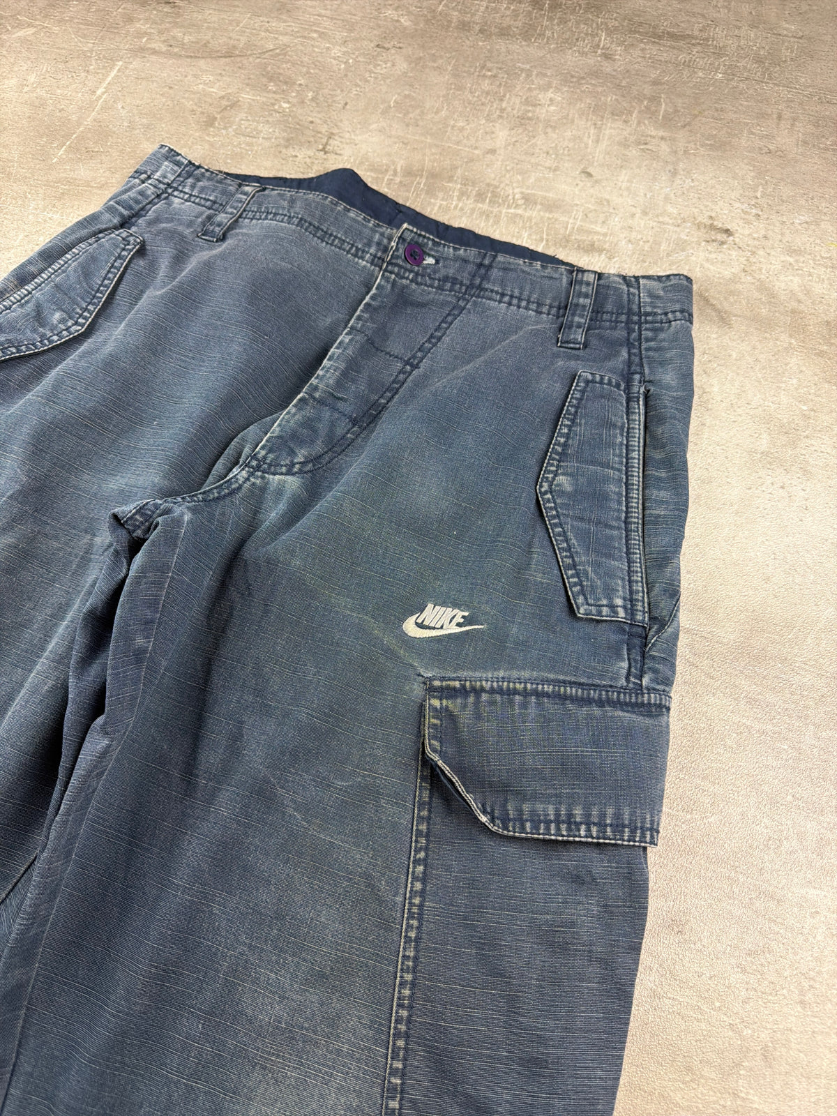 Nike Y2K Vintage Cargo Shorts - Washed Blue / Baggy Fit