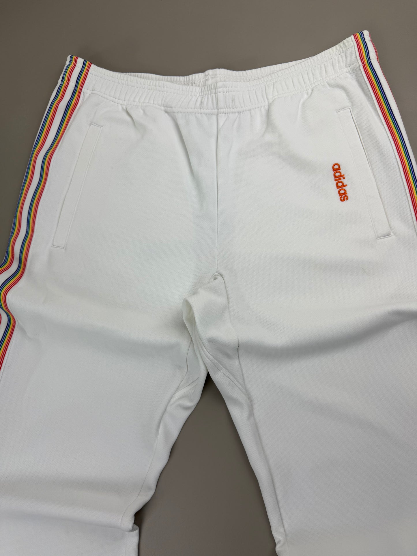 Adidas Multi-Color Piping Wide Leg Trackpants - Off-White