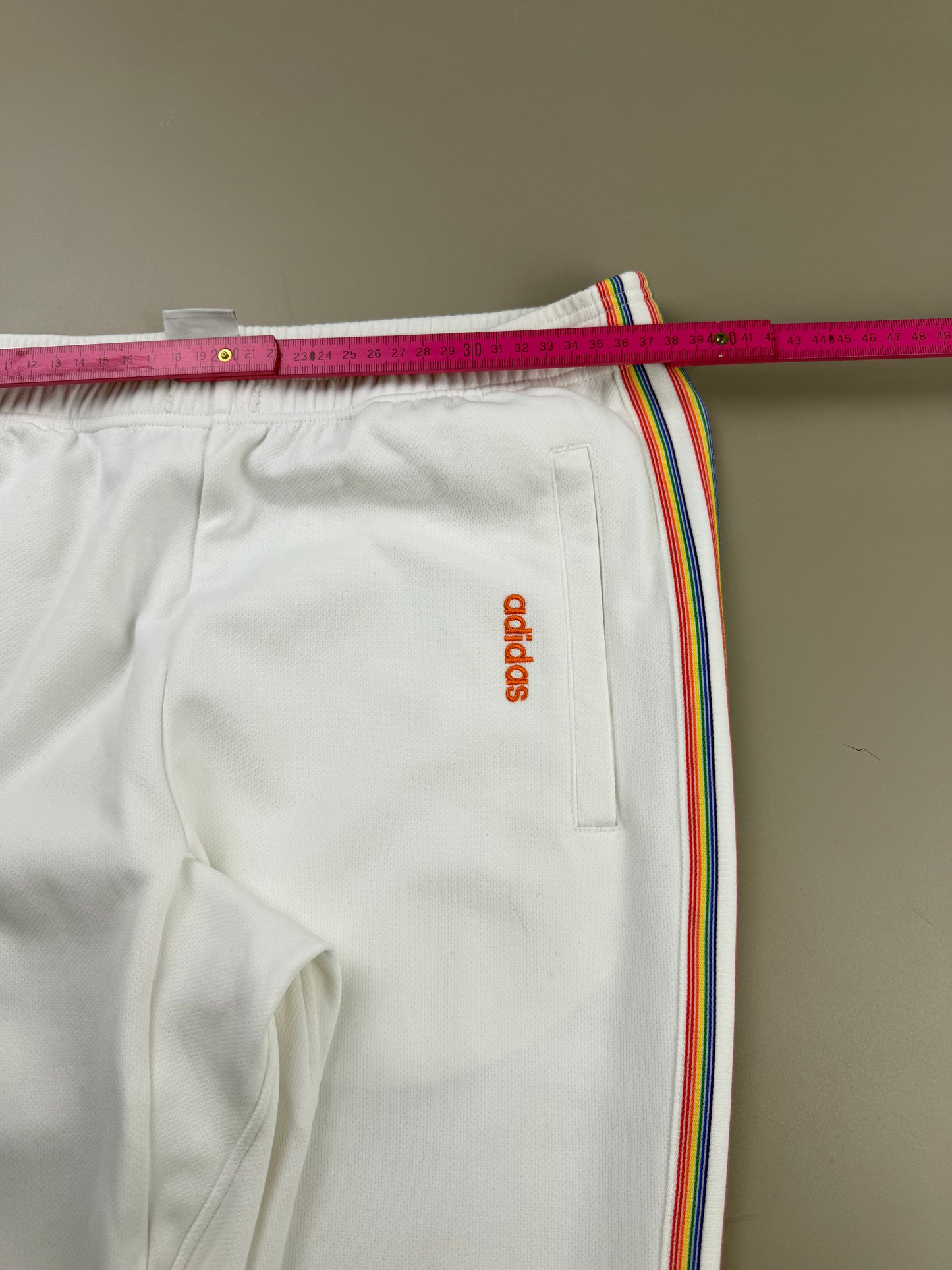 Adidas Multi-Color Piping Wide Leg Trackpants - Off-White