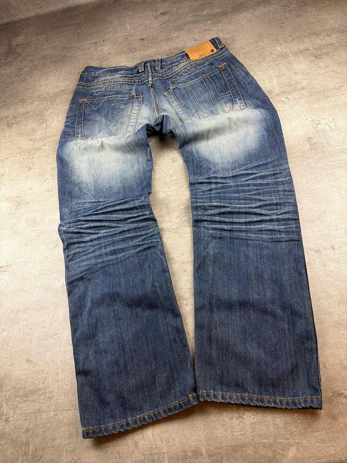 Yell! Industry Vintage Y2K Baggy Denim Pants - Blue Washed