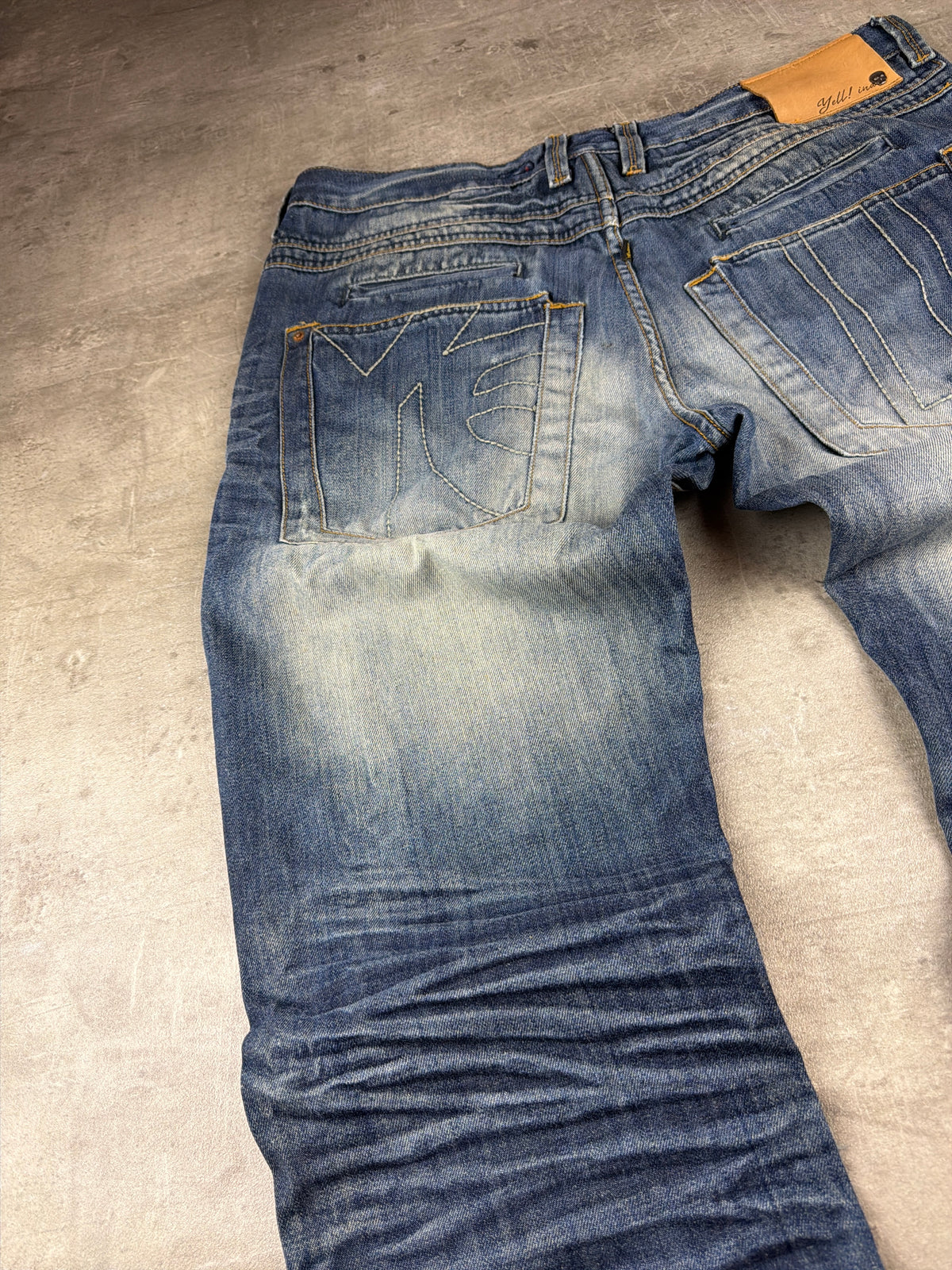 Yell! Industry Vintage Y2K Baggy Denim Pants - Blue Washed