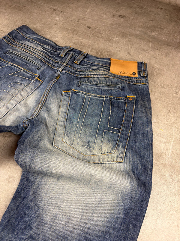 Yell! Industry Vintage Y2K Baggy Denim Pants - Blue Washed