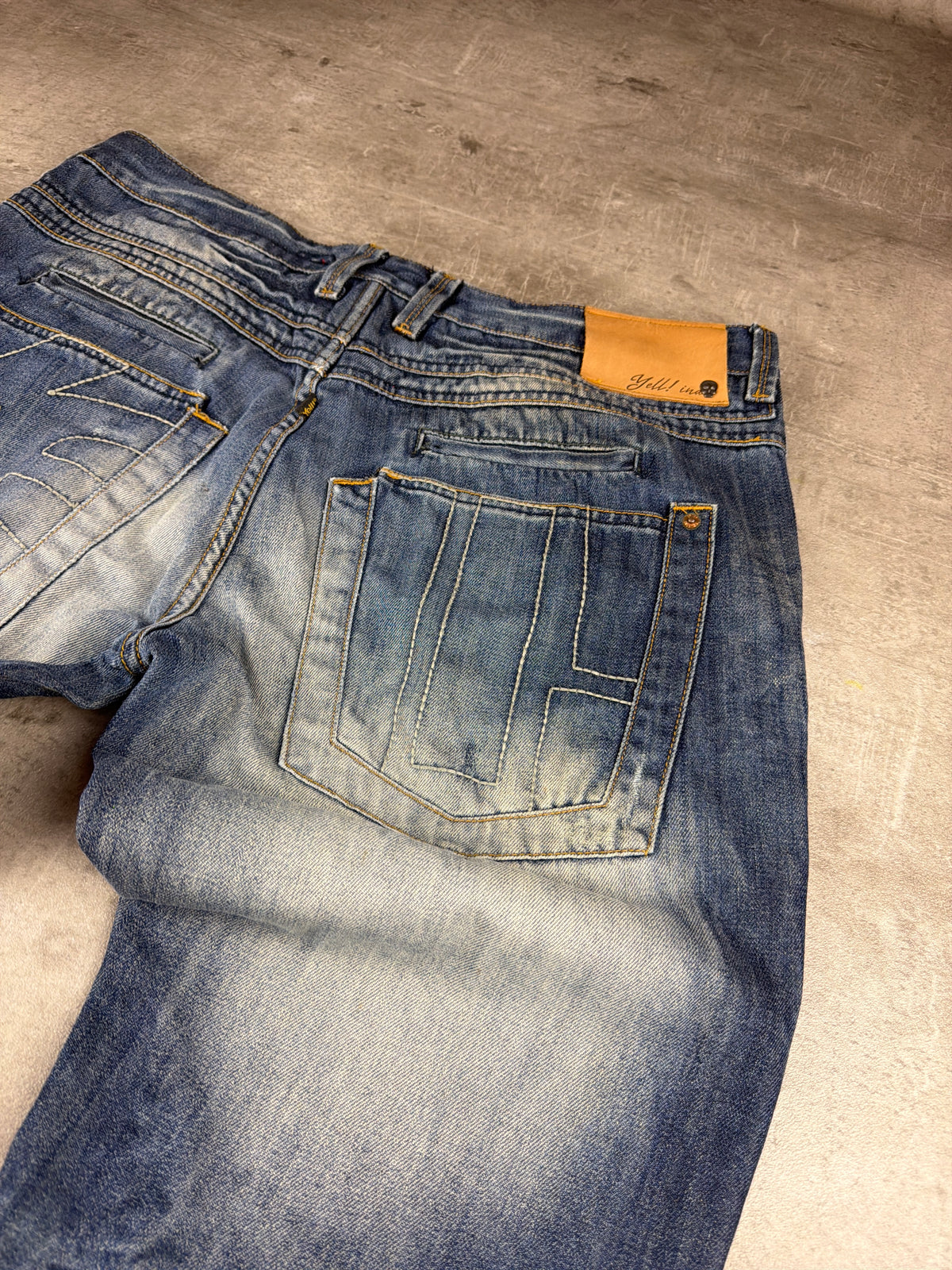 Yell! Industry Vintage Y2K Baggy Denim Pants - Blue Washed