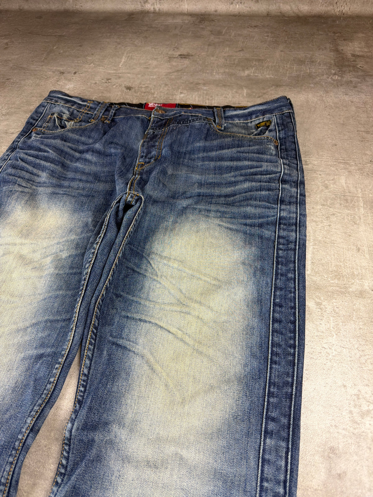 Yell! Industry Vintage Y2K Baggy Denim Pants - Blue Washed