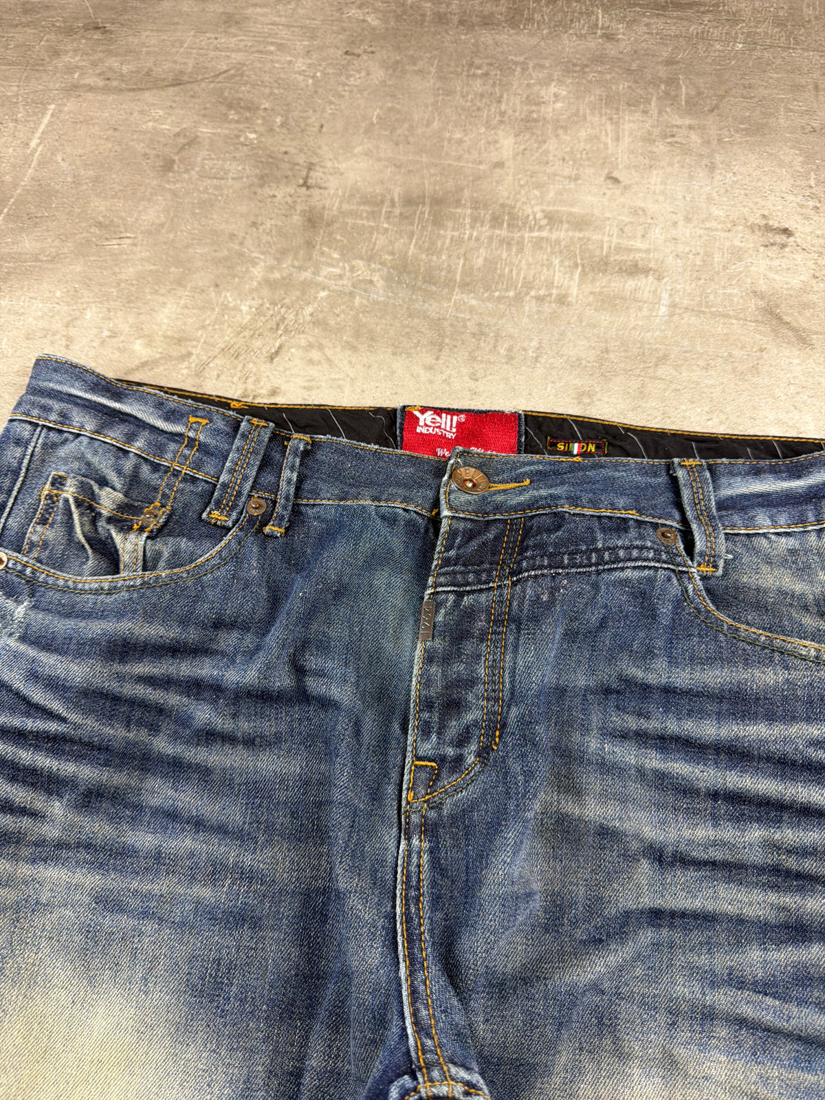 Yell! Industry Vintage Y2K Baggy Denim Pants - Blue Washed