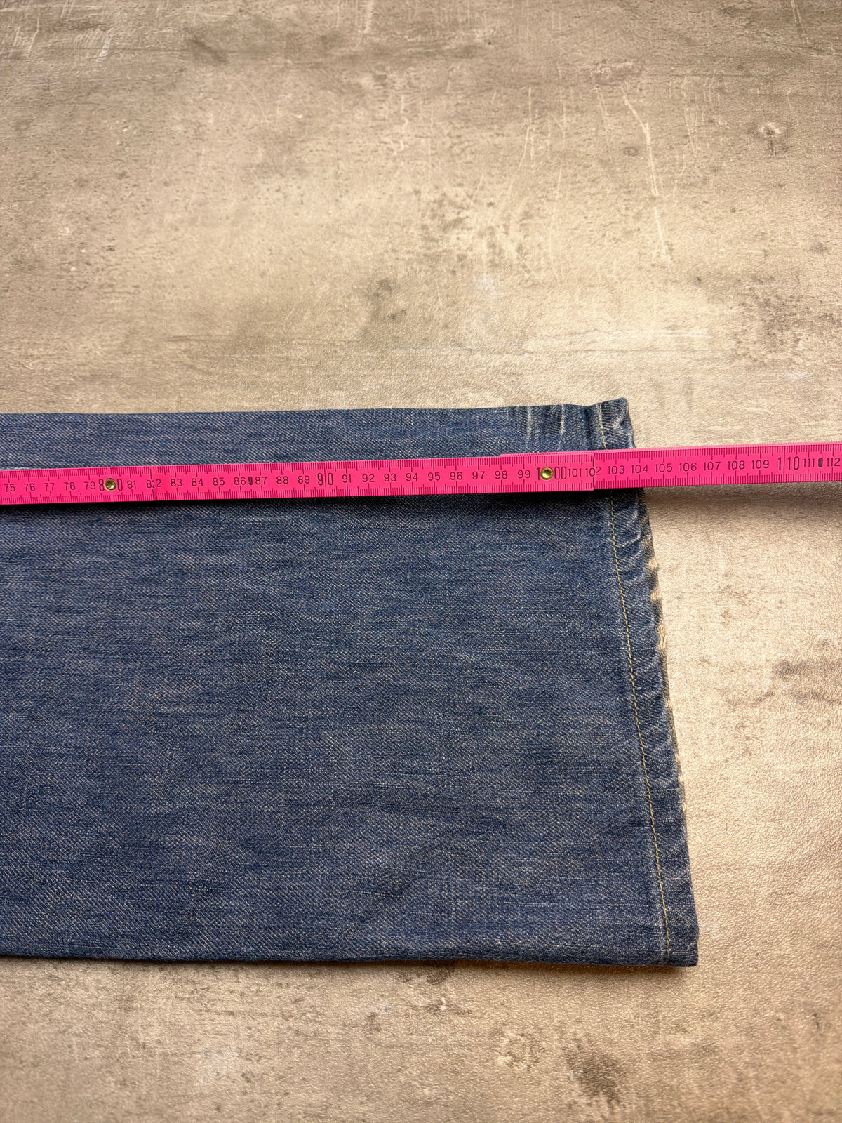 Fu's Fashion Jeans Y2K Baggy Denim - Blue Washed Distressed