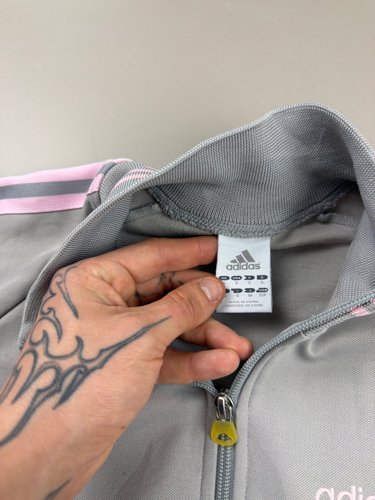 Adidas Vintage 2004 Trackjacket - Grey & Pastel Pink Blockette Vibe