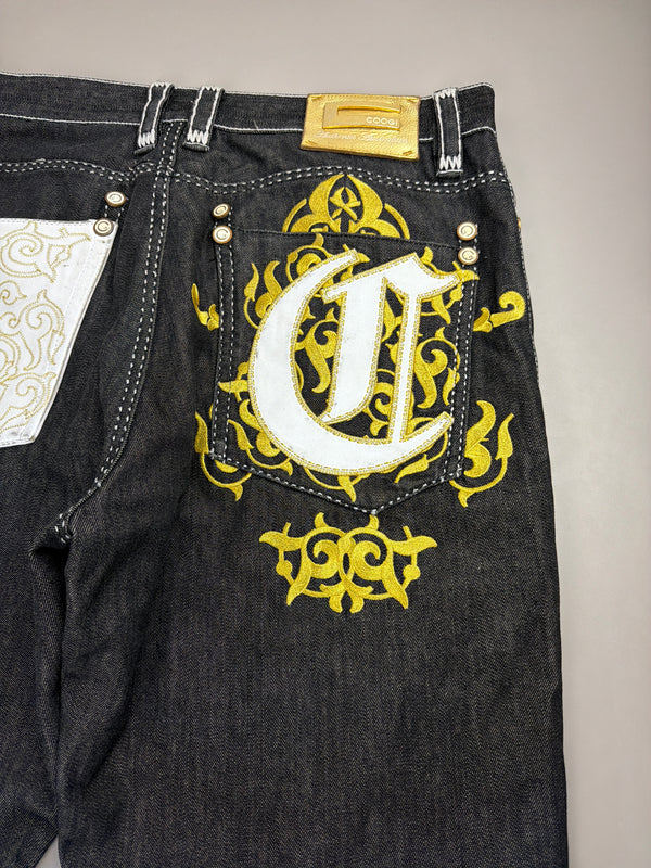 Coogi Luxury Archive "If Luxe Could Kill" Big Logo Jeans - Black Contrast Stitch