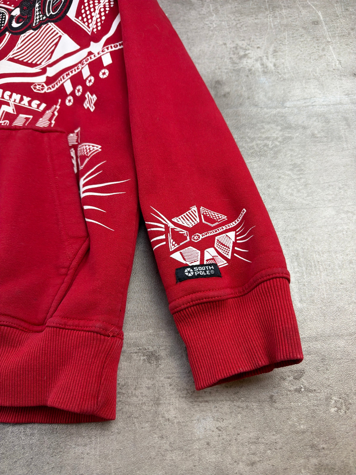 Southpole Archive "MCMXCI" Graphic Hoodie - Red & White