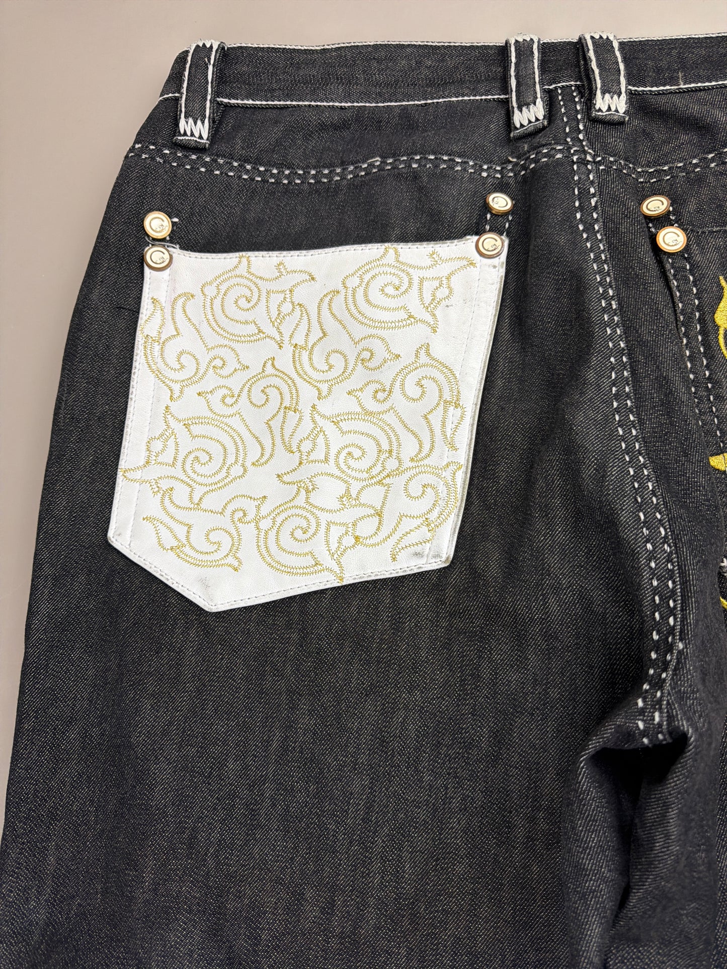 Coogi Luxury Archive "If Luxe Could Kill" Big Logo Jeans - Black Contrast Stitch