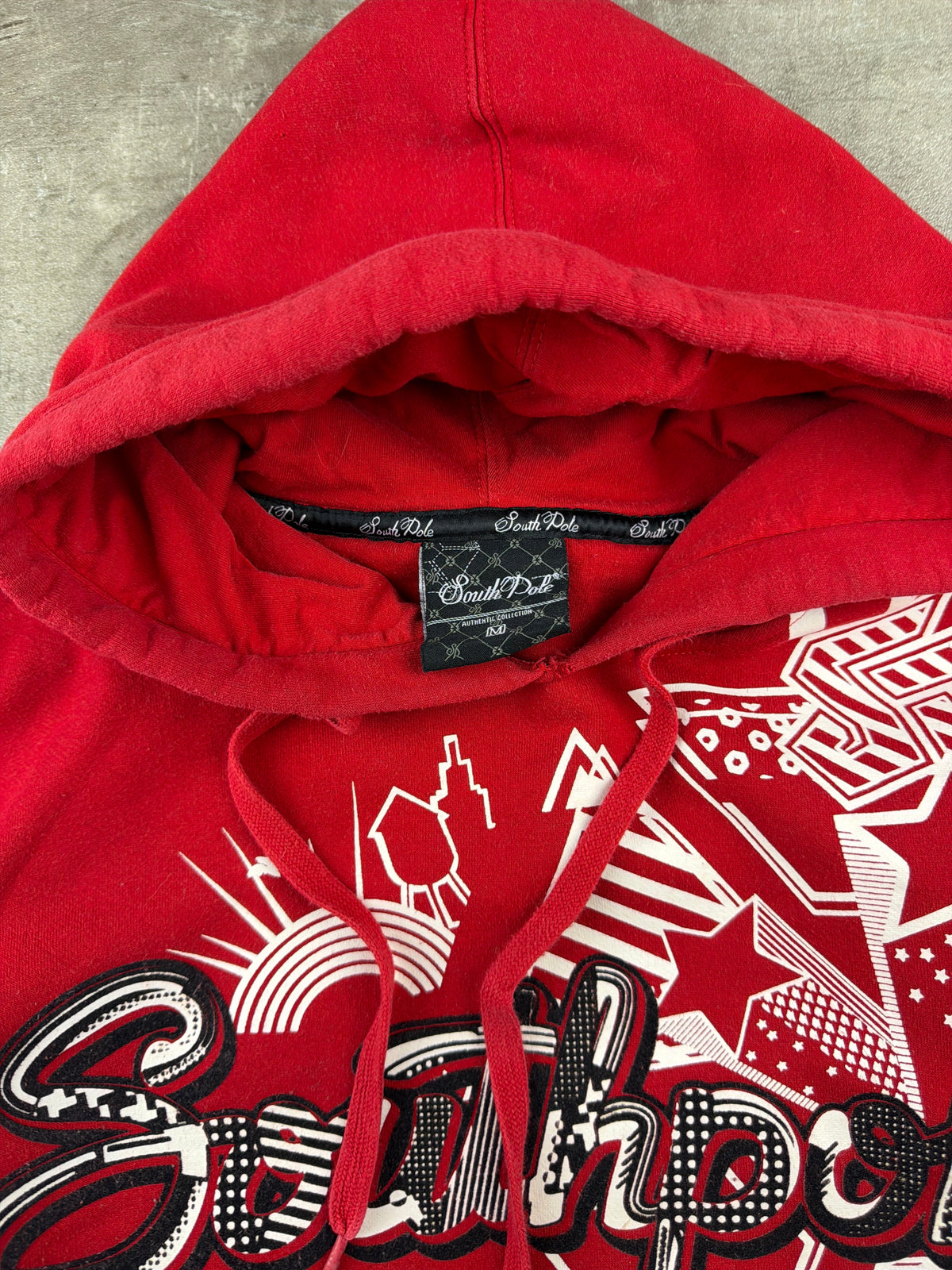 Southpole Archive "MCMXCI" Graphic Hoodie - Red & White