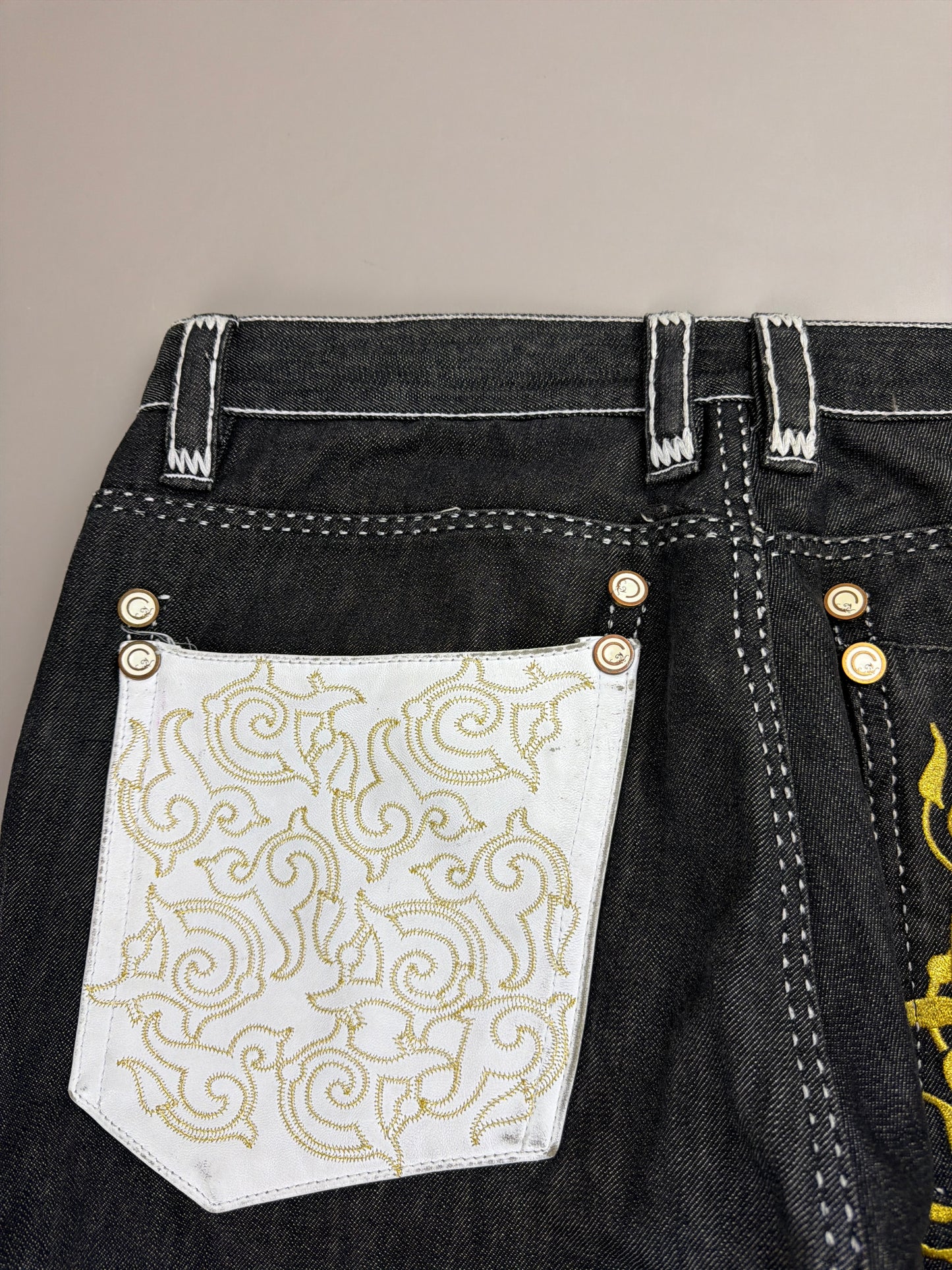 Coogi Luxury Archive "If Luxe Could Kill" Big Logo Jeans - Black Contrast Stitch