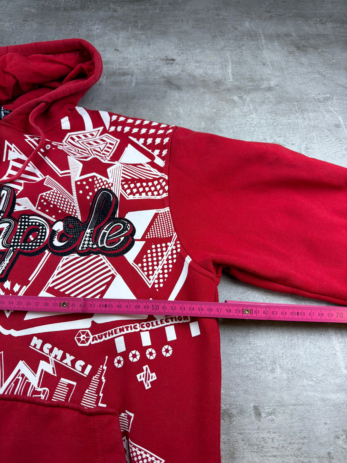 Southpole Archive "MCMXCI" Graphic Hoodie - Red & White
