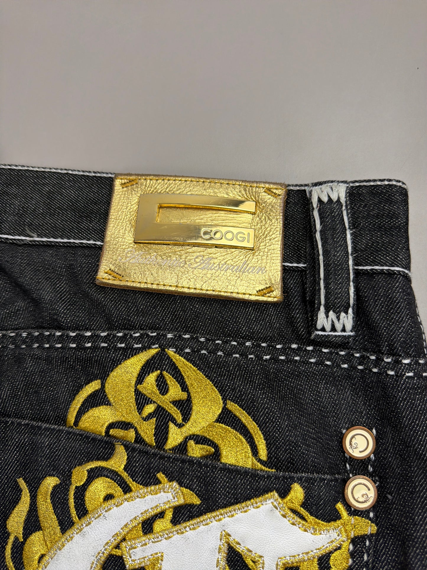 Coogi Luxury Archive "If Luxe Could Kill" Big Logo Jeans - Black Contrast Stitch