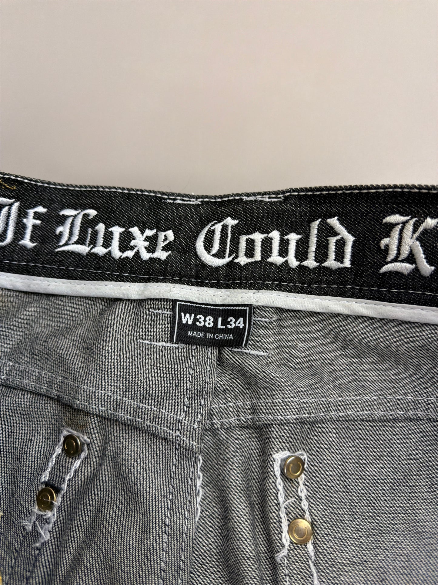 Coogi Luxury Archive "If Luxe Could Kill" Big Logo Jeans - Black Contrast Stitch