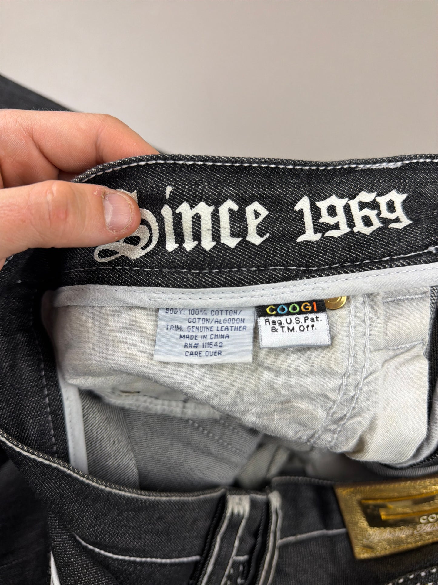 Coogi Luxury Archive "If Luxe Could Kill" Big Logo Jeans - Black Contrast Stitch