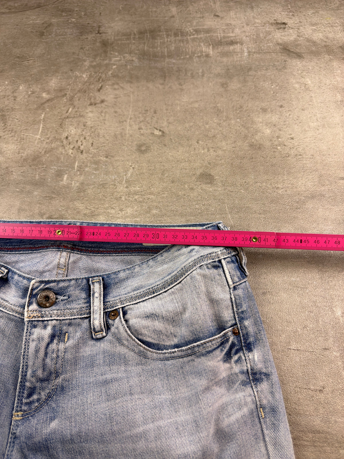 Diesel Archive "Lowky" Low Waist Distressed Denim - Light Blue Bleached