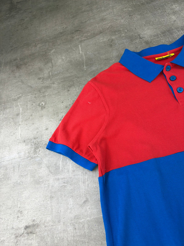 England Football Three Lions Retro Polo - Red/Blue Block Color