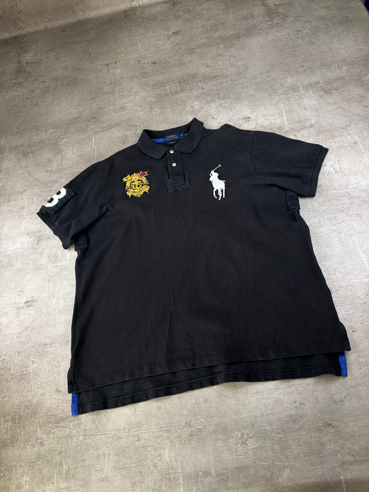 Ralph Lauren Big Pony Crest Polo Shirt - Black / Royal Blue