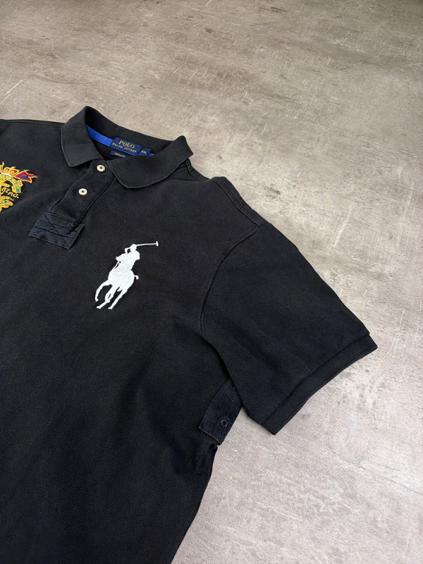 Ralph Lauren Big Pony Crest Polo Shirt - Black / Royal Blue