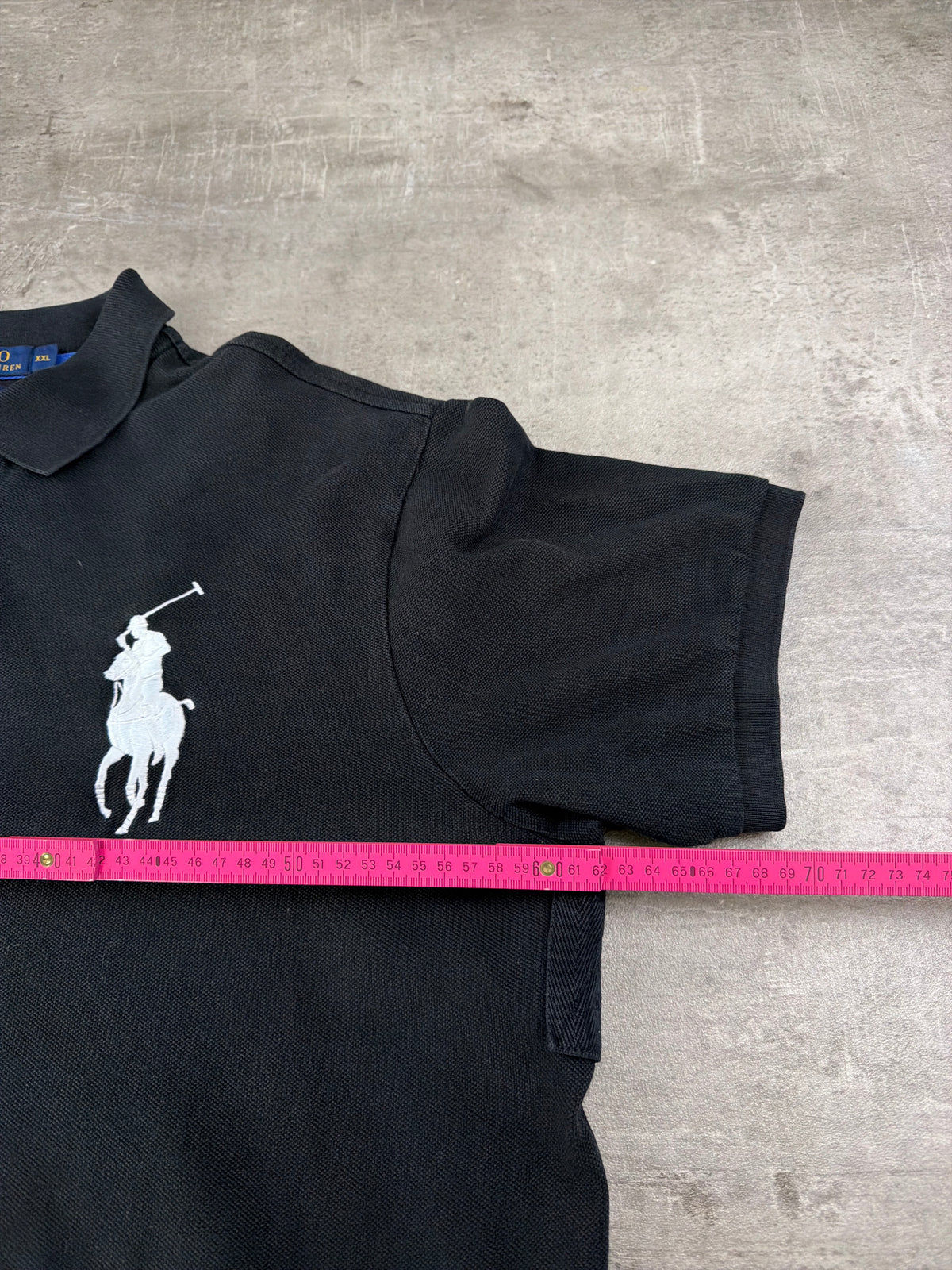 Ralph Lauren Big Pony Crest Polo Shirt - Black / Royal Blue
