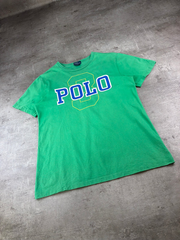 Polo Ralph Lauren Block Graphic Tee – Bright Green & Royal Blue