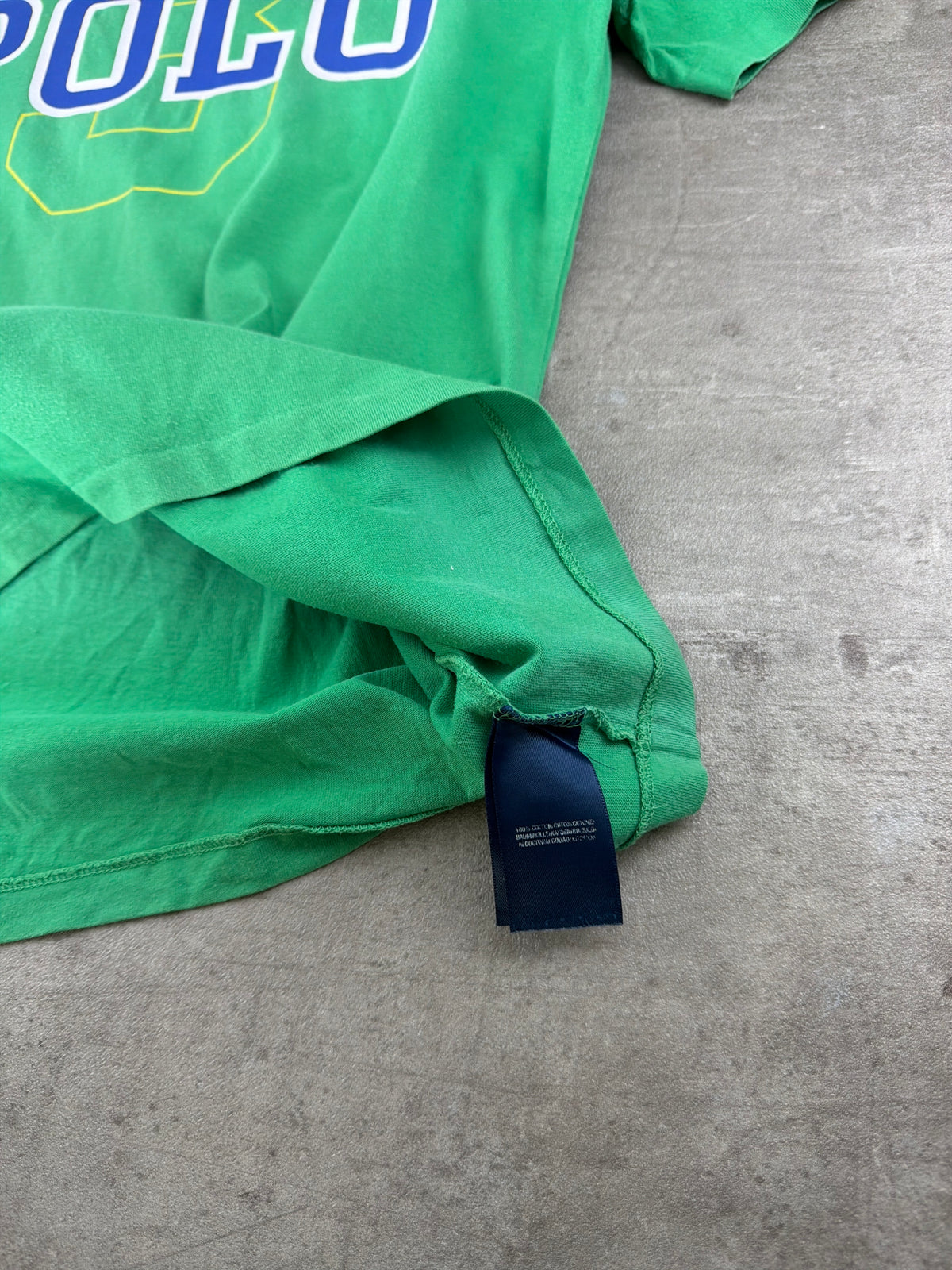 Polo Ralph Lauren Block Graphic Tee – Bright Green & Royal Blue