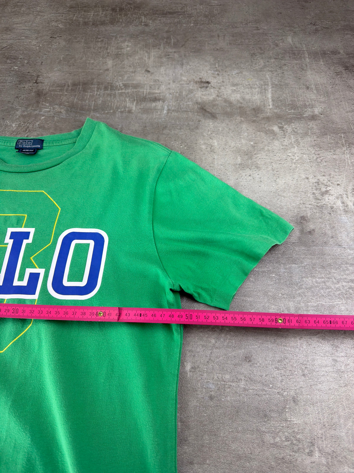 Polo Ralph Lauren Block Graphic Tee – Bright Green & Royal Blue