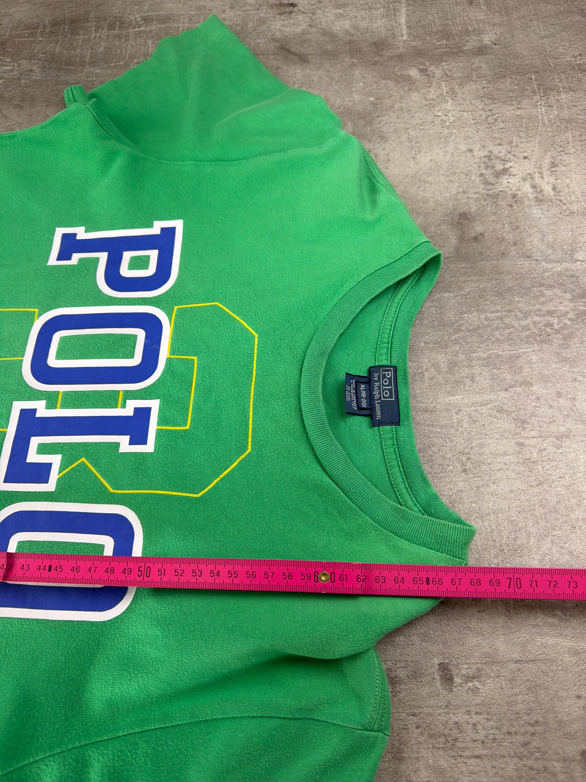 Polo Ralph Lauren Block Graphic Tee – Bright Green & Royal Blue