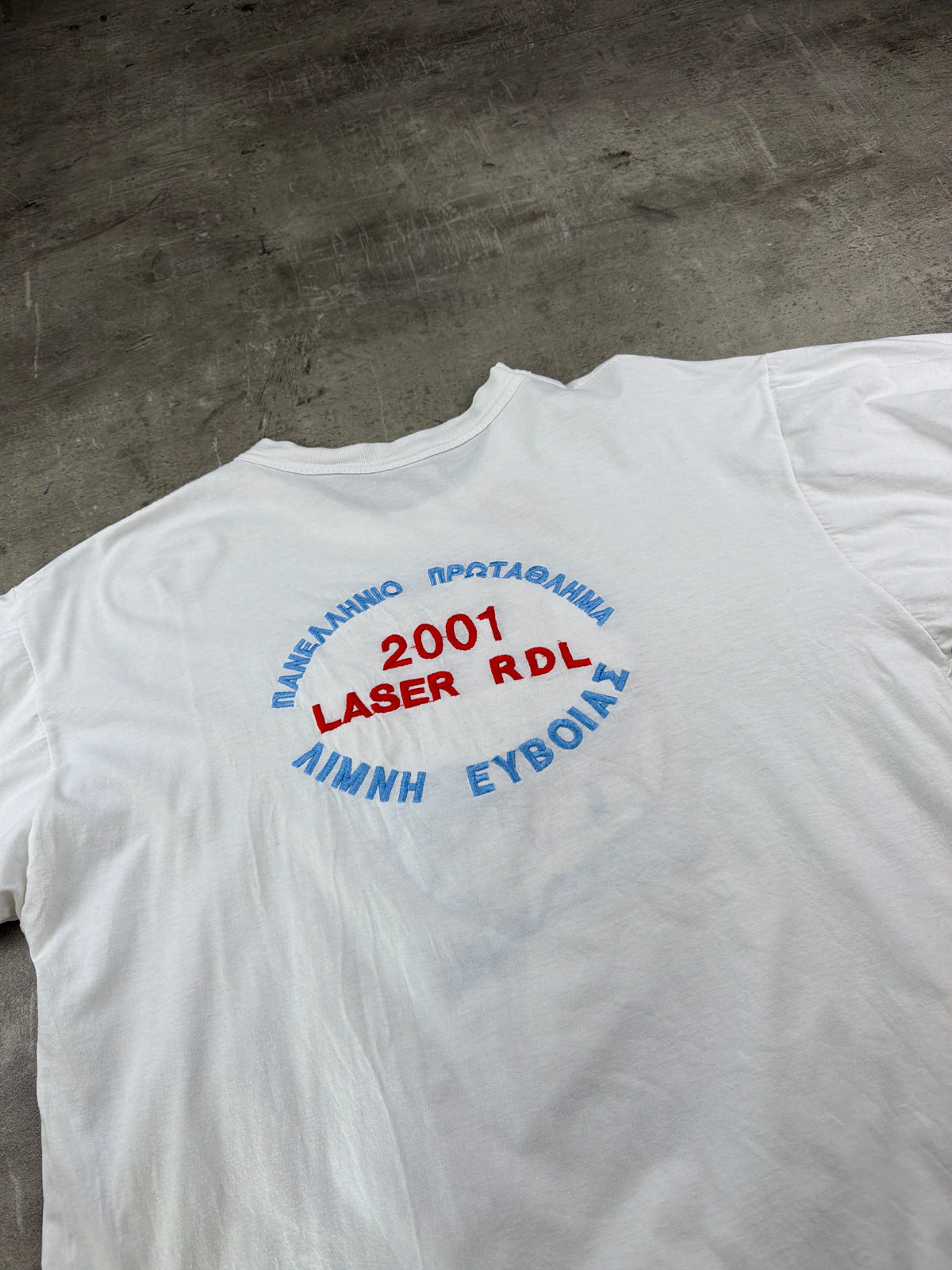 Vintage Greek Nautical Club "1952 Sailing" Graphic Tee - White / Red & Blue