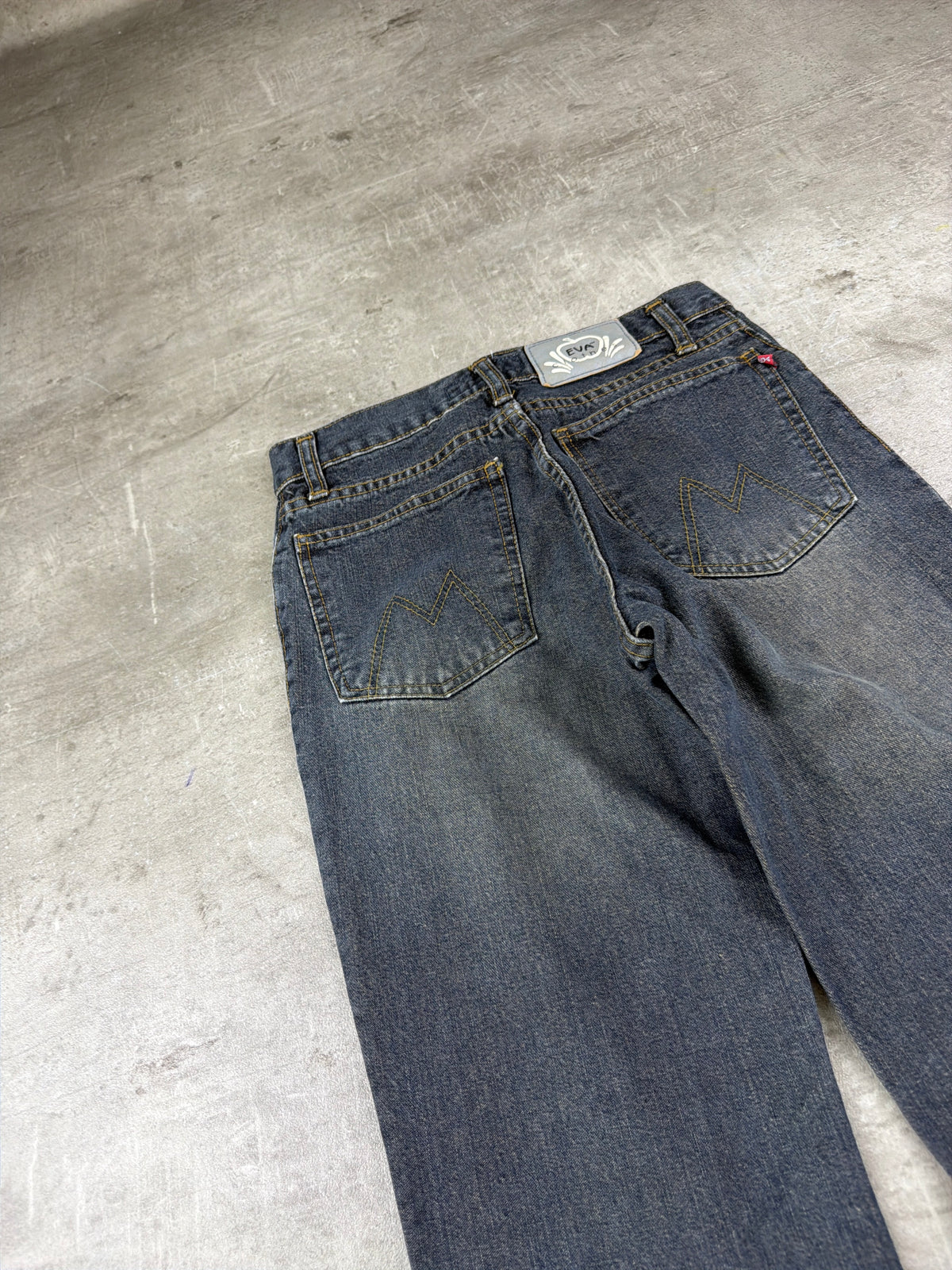 Eva.Girl Low Waist Flare Denim - Washed Grey/Blue