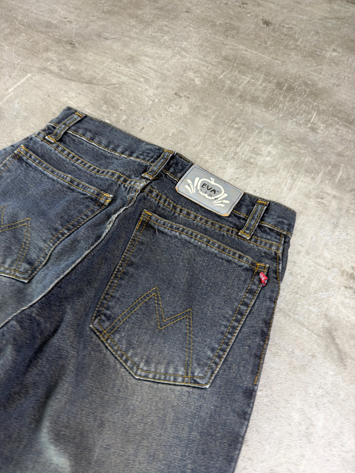 Eva.Girl Low Waist Flare Denim - Washed Grey/Blue