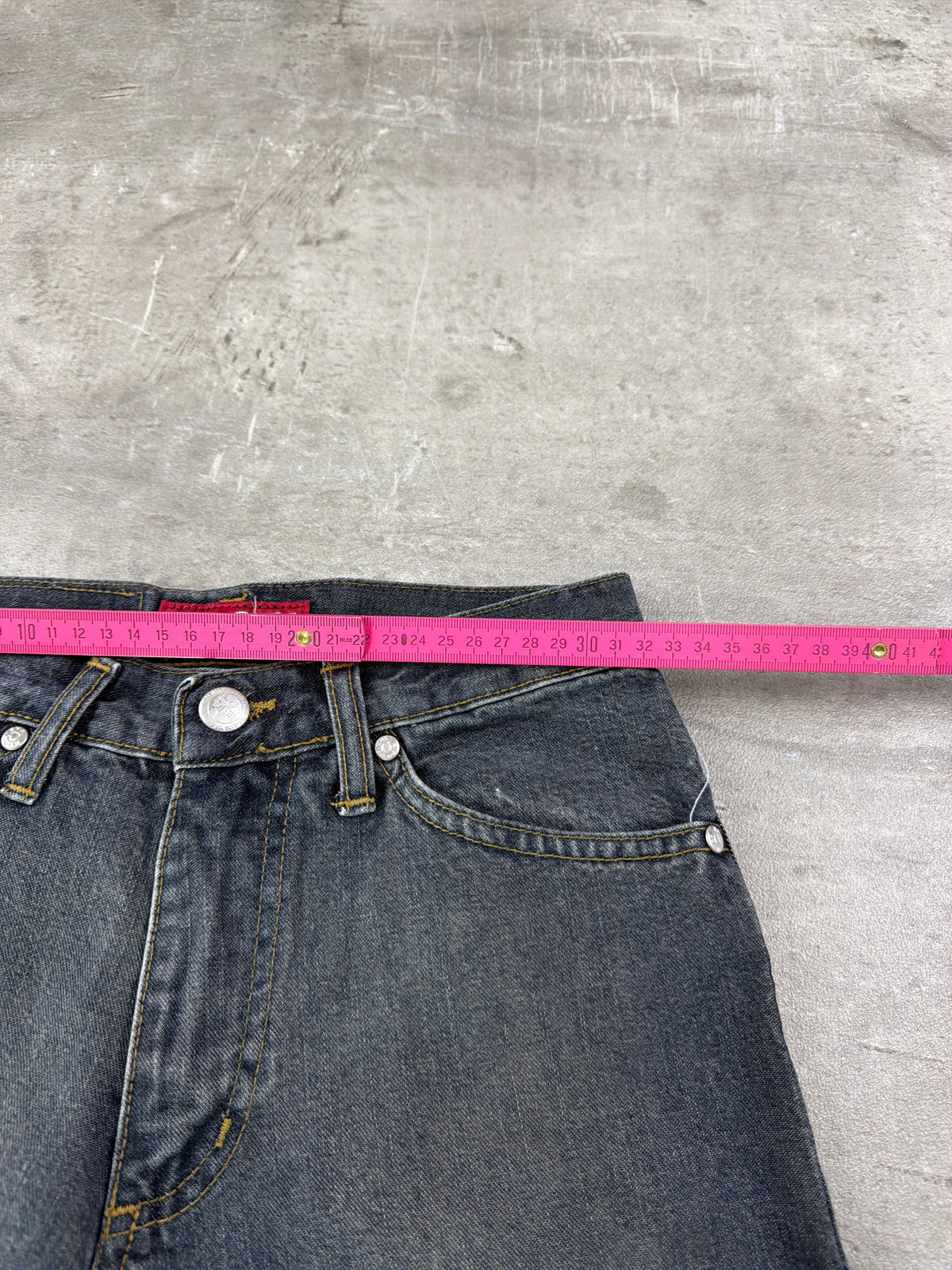 Eva.Girl Low Waist Flare Denim - Washed Grey/Blue