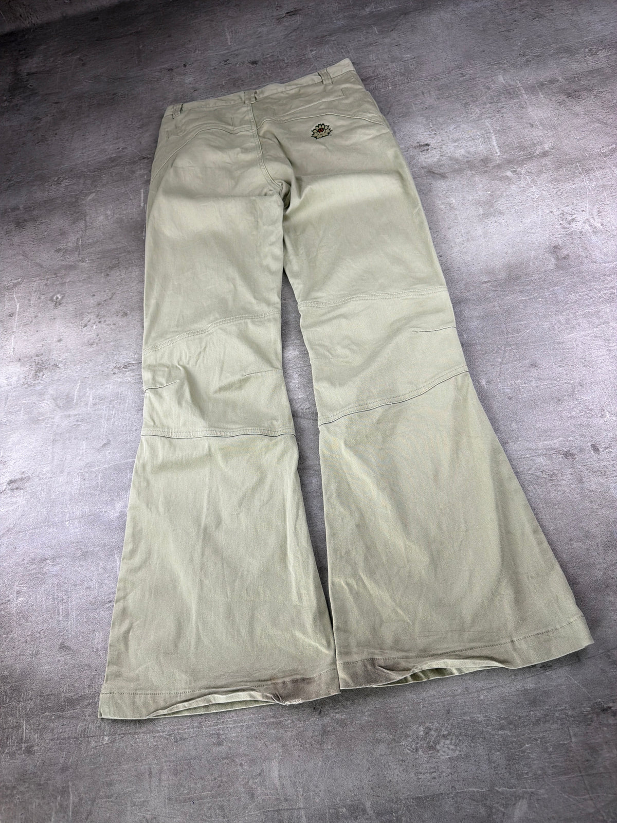 Maui Girl Vintage "Low Waist Flare" Pants - Beige