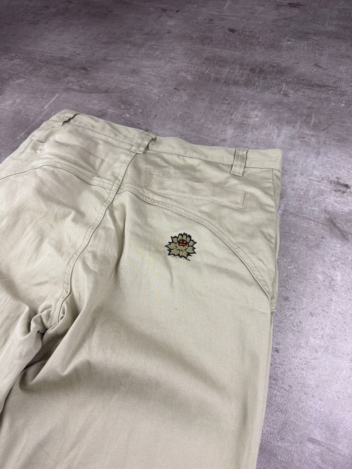 Maui Girl Vintage "Low Waist Flare" Pants - Beige