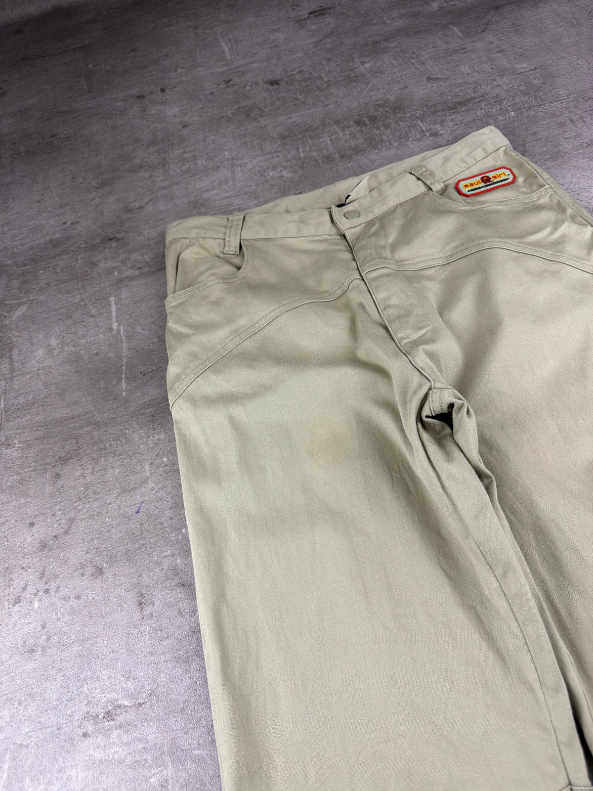 Maui Girl Vintage "Low Waist Flare" Pants - Beige
